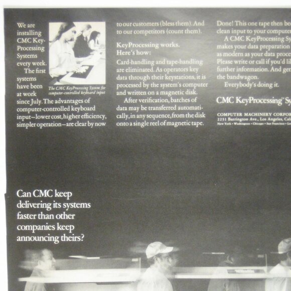 MC KeyProcessing System Advertisement Print 1960s Vintage ADVERT Ad Computers - Picture 2 of 2
